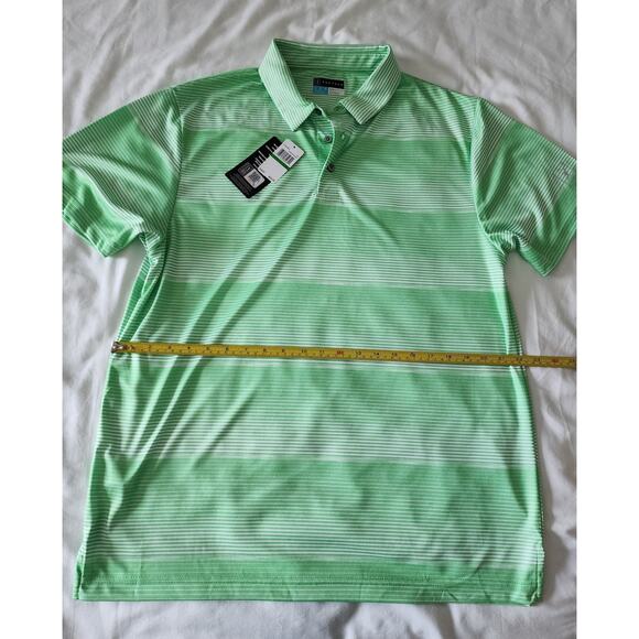 PGA Tour Pro Series Men’s Polo Shirt Size L Green Stripe Golf NWT - Picture 9 of 16